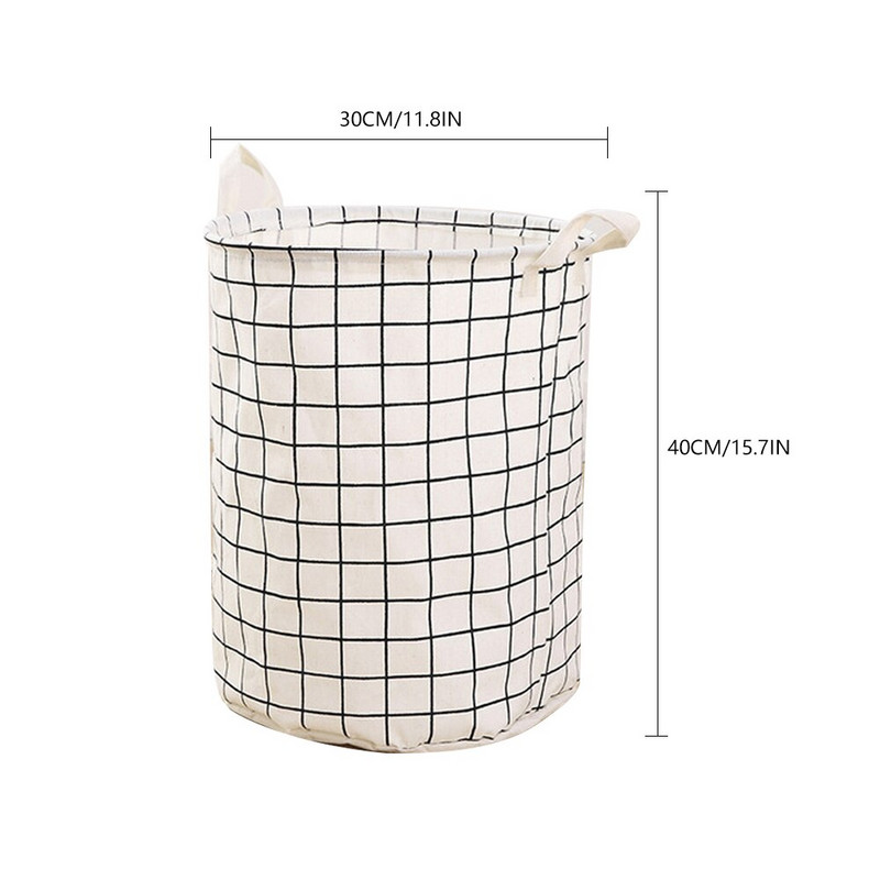 1 DB Összecsukható mosodai kosár pamut és lenvászon szövet Vízálló piszkos ruhák Játékruhák Tárolókosár Zokni Tárolókosár.