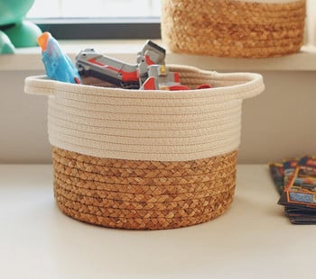 Кошница Скандинавски стил сламена памучна нишка плетена ръчно плетена кошница играчка кошница за маса плетена кошница кошница за растения