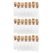 60 db 11x32 mm-es apró mini üres átlátszó parafa üvegpalackok 2 ml-es