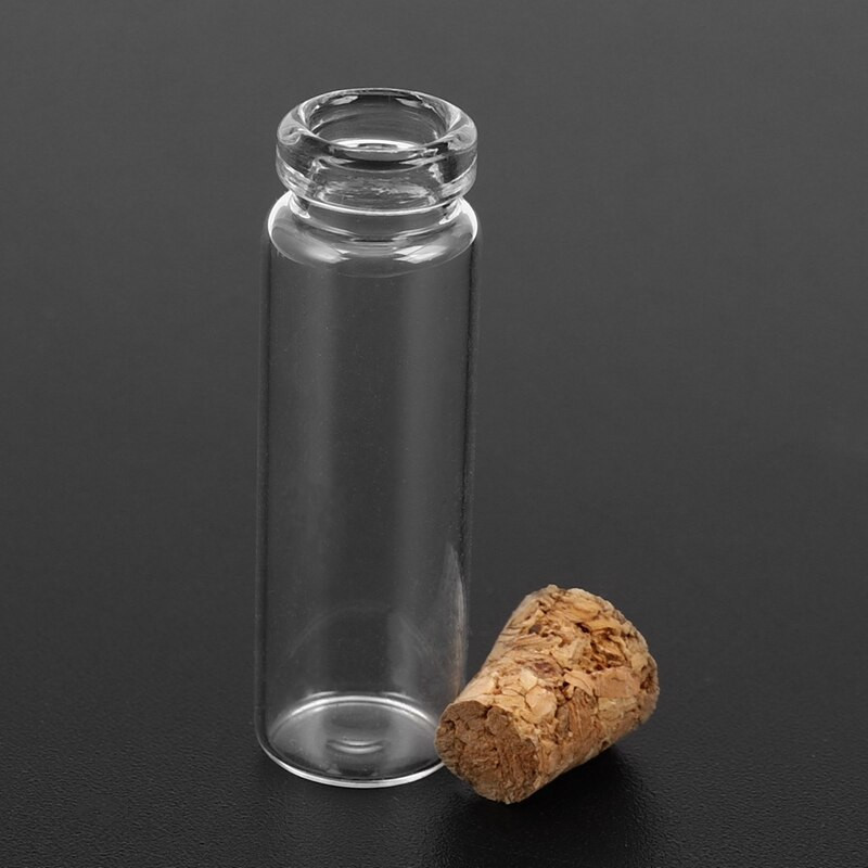 60 db 11x32 mm-es apró mini üres átlátszó parafa üvegpalackok 2 ml-es