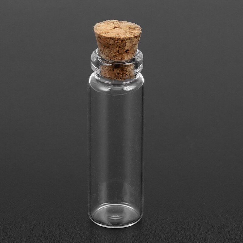 60 db 11x32 mm-es apró mini üres átlátszó parafa üvegpalackok 2 ml-es