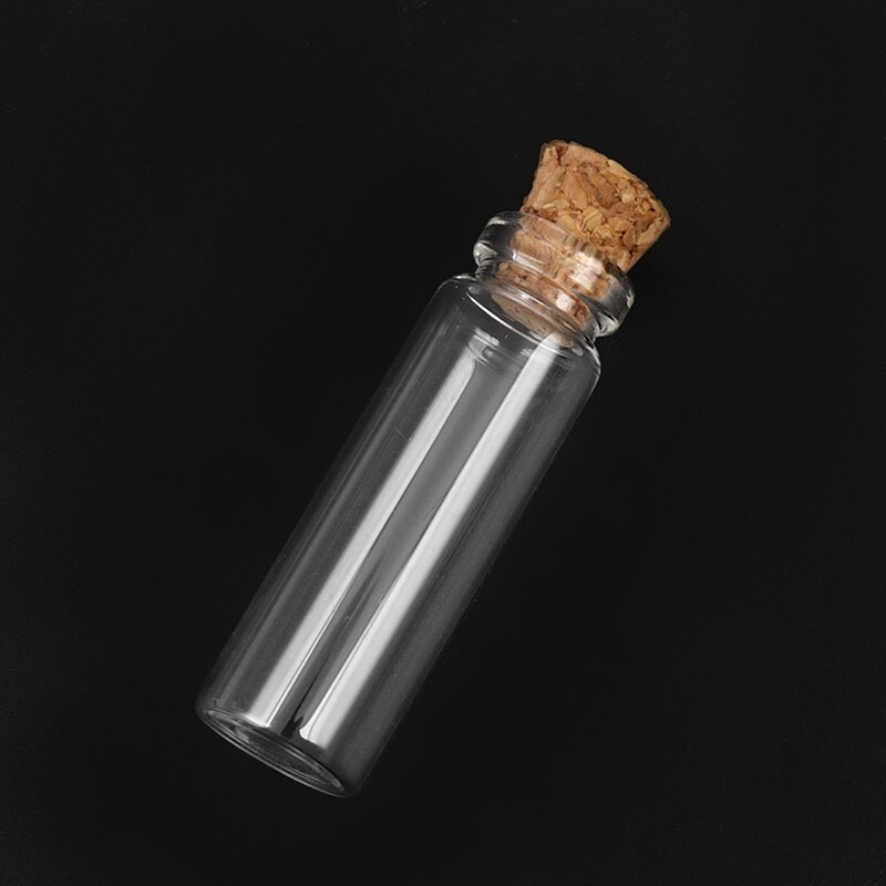 40 db 11x32 mm-es apró mini üres átlátszó parafa üvegpalackok 2 ml-es