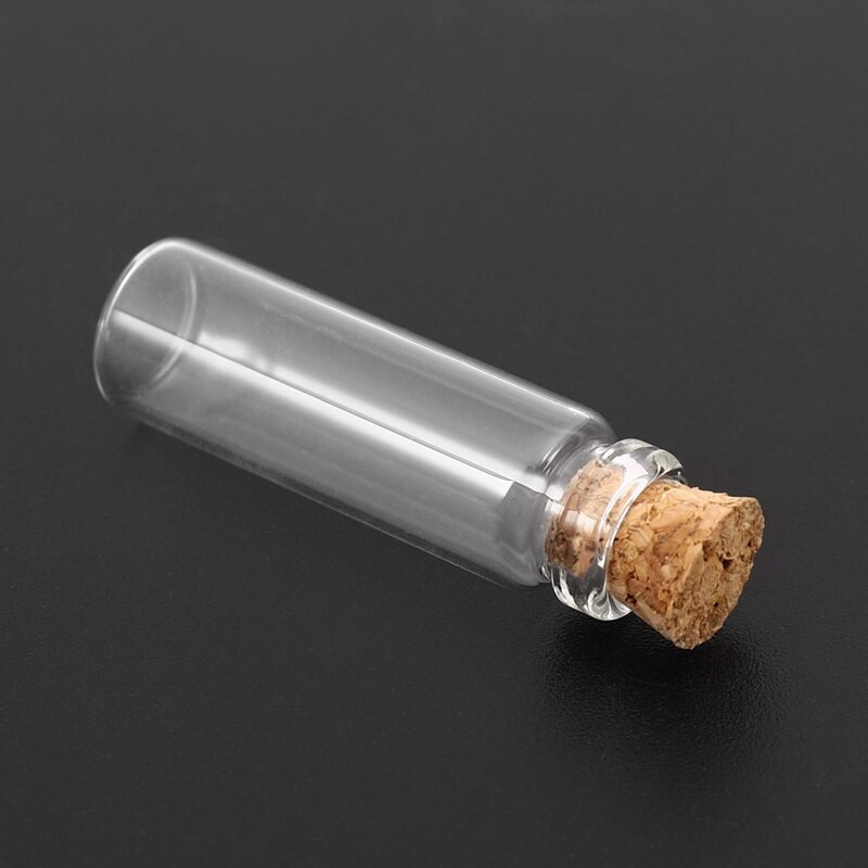 40 db 11x32 mm-es apró mini üres átlátszó parafa üvegpalackok 2 ml-es