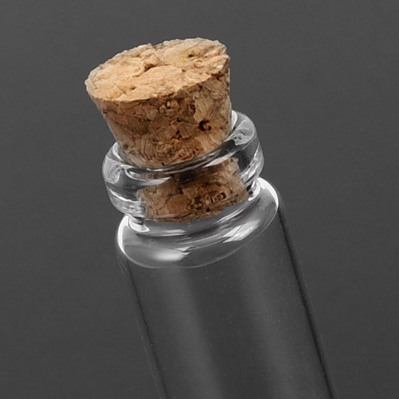 40 db 11x32 mm-es apró mini üres átlátszó parafa üvegpalackok 2 ml-es