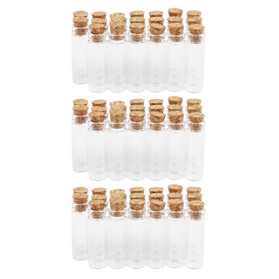 60 db 11x32 mm-es apró mini üres átlátszó parafa üvegpalackok 2 ml-es