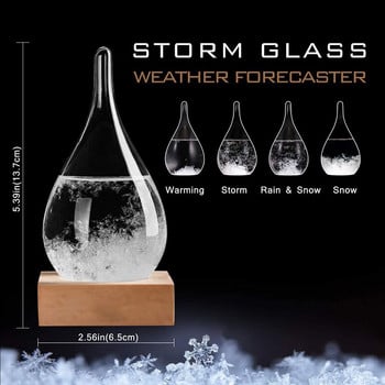 Crystal Transparent Storm Glass Bottle Barometer Bottles Πρόγνωση καιρού Κομψή επιφάνεια εργασίας Water Drop Δώρο Διακόσμηση σταθμού