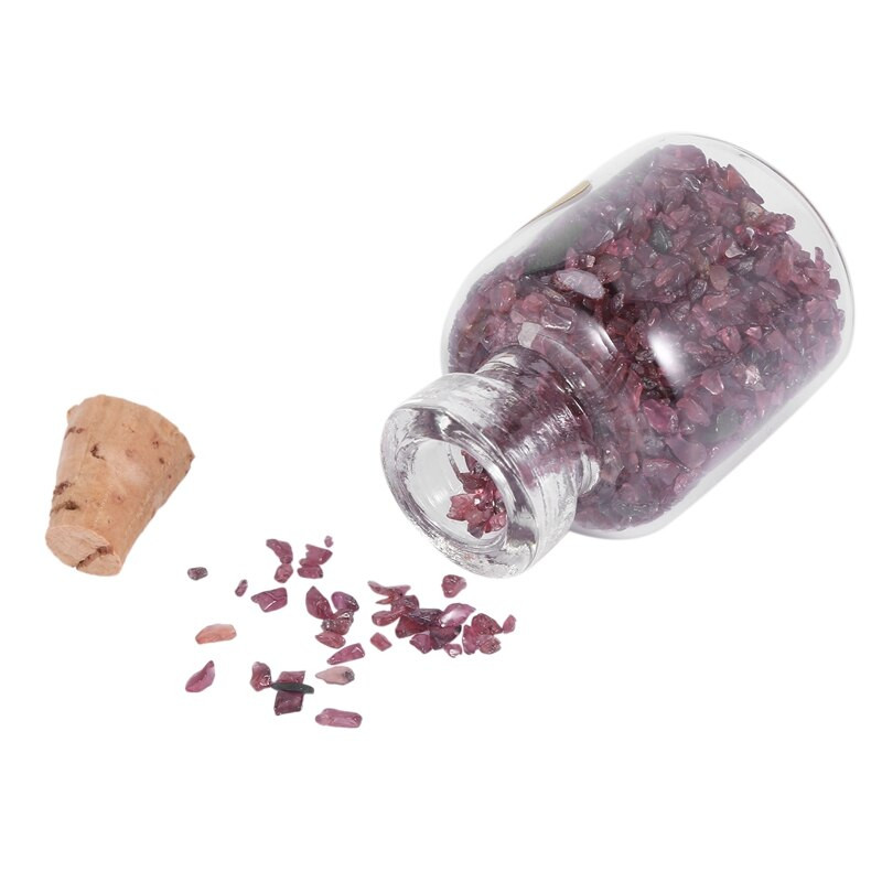 1 dėžutė iš 9 buteliukų Mini natūralūs pusbrangiai brangakmeniai, drožlių krištoliniai kristalai, gydantis apleistas Reiki Wicca kelionių natūralių akmenų dekoras