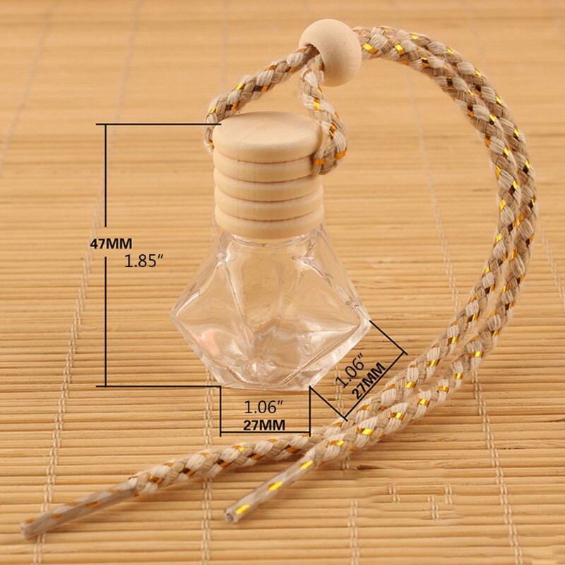 10 vnt. Automobilyje pakabinamas stiklinis butelis tuščias kvepalų aromaterapinis dozatorius, užpildomas eterinių aliejų difuzorius, gaivesnis kvapas