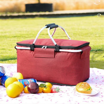 Сгъваема кошница за пикник изолационна чанта изолационна кутия преносима кошница за лед външна чанта за пикник изолационна кошница кошница за съхранение groc