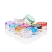 10db színes újratölthető doboz 3g átlátszó kozmetikai műanyag edény üres palackok Jar Nail Art gyöngy sminkkrém tároló tartály