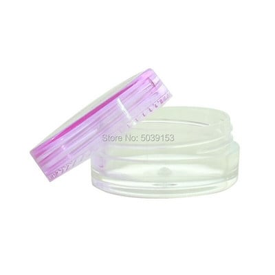 10db színes újratölthető doboz 3g átlátszó kozmetikai műanyag edény üres palackok Jar Nail Art gyöngy sminkkrém tároló tartály
