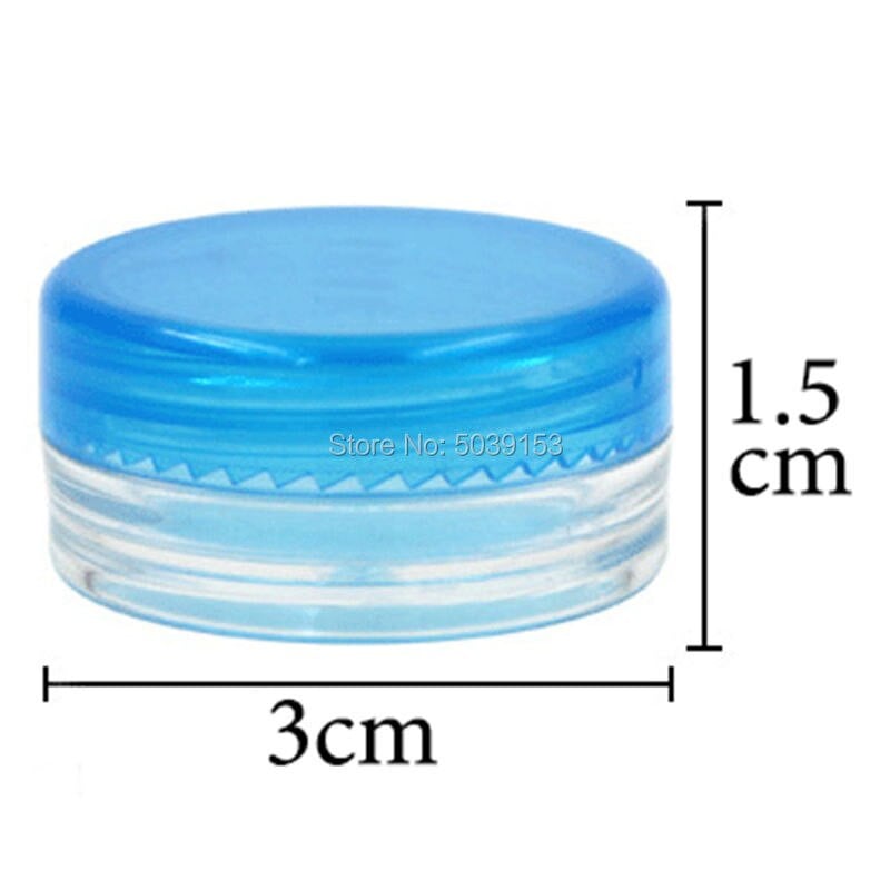 10db színes újratölthető doboz 3g átlátszó kozmetikai műanyag edény üres palackok Jar Nail Art gyöngy sminkkrém tároló tartály