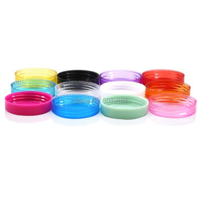 10db színes újratölthető doboz 3g átlátszó kozmetikai műanyag edény üres palackok Jar Nail Art gyöngy sminkkrém tároló tartály