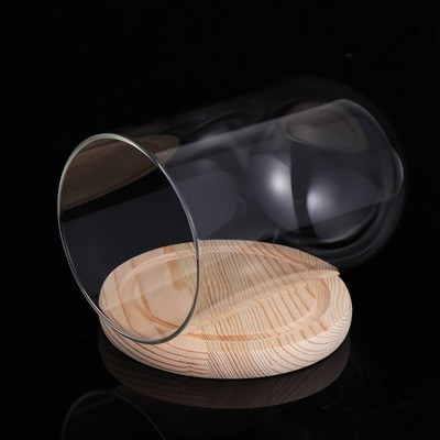 Üvegkupola fedél Cloche Bell Jar Vitrin Virág átlátszó kupolák Az asztal középső része karácsonyi állványkönyv