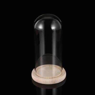 Üvegkupola fedél Cloche Bell Jar Vitrin Virág átlátszó kupolák Az asztal középső része karácsonyi állványkönyv
