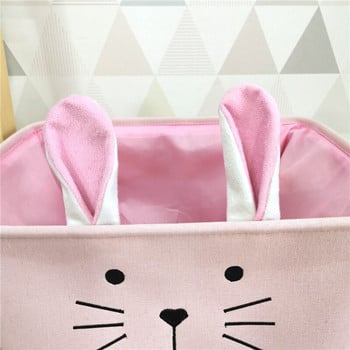 Кошница за играчки за бебешко куче Cartoon Rabbit Pattem Unicom Голяма сгъваема кошница за пране Удебелена платнена кофа Кухненски органайзер