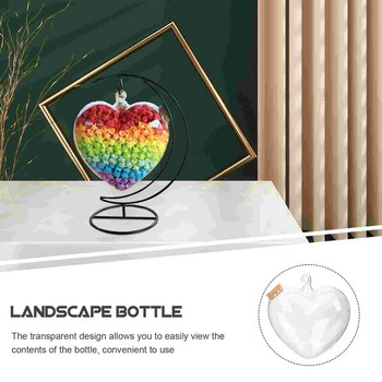 Γυάλινο βάζο με ευχές για μπουκάλια Μικρά Origami Star Καπάκια Κάδοι αποθήκευσης Ζαρντινιέρες Φελλός Δοχεία Καρδιά Terrarium Candy Bowl Βαζάκια