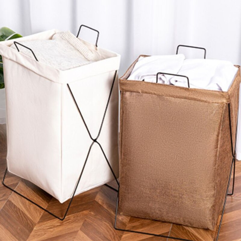 X-formos nešvarių skalbinių krepšelio laikiklis su rankena, vandeniui atsparus sulankstomas skalbinių kliūtis vonios skalbiniams, žaislų laikymo krepšelis