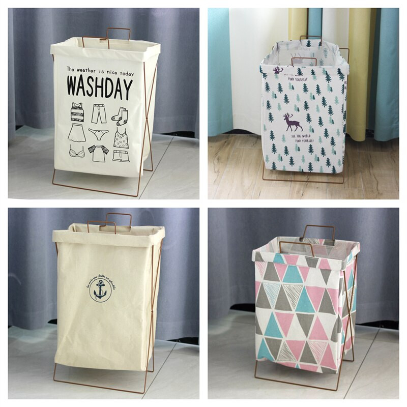 X-formos nešvarių skalbinių krepšelio laikiklis su rankena, vandeniui atsparus sulankstomas skalbinių kliūtis vonios skalbiniams, žaislų laikymo krepšelis