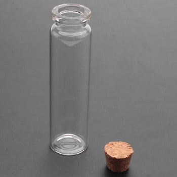 20 τμχ 20 ml Mini Clear Wishing Bottle Message Glass Vial with Cork Decor Home