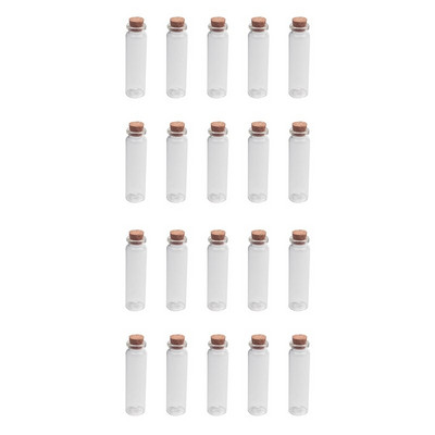 20 db 20 ml-es Mini Clear Wishing Bottle Üzenő üveg fiola parafa lakberendezéssel
