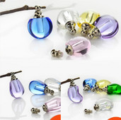 5/8/10X Кристална виала висулка с капачка на винт парфюмно масло бутилка с късмет лануго бутилки колие бижута име на бутилка с оризово изкуство