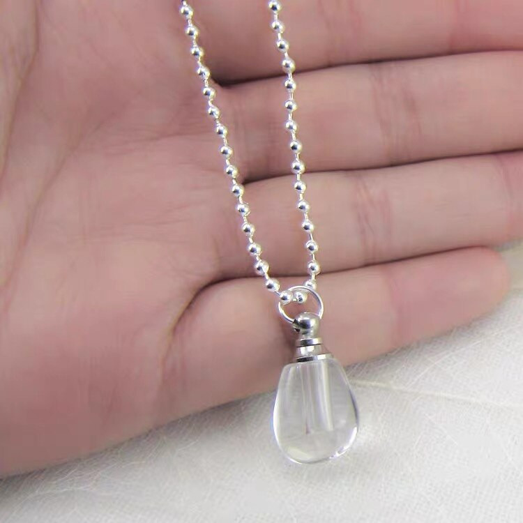 5/8/10X Кристална виала висулка с капачка на винт парфюмно масло бутилка с късмет лануго бутилки колие бижута име на бутилка с оризово изкуство