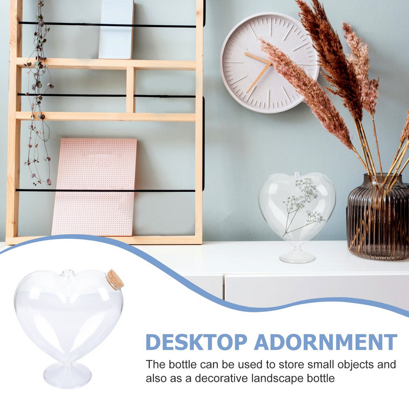 Üvegüveg tégely Szív tégelyek Kívánságra parafa alakú cukorka kis origami csillag edény Mini kívánság dekoratív bájitalt kedvenc fedők