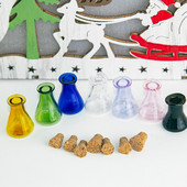 10 τμχ Μινιατούρα Διακοσμητικό Μπουκάλι 2ml Μικρό Χωνί Μπουκάλι Χρωματικό Γυάλινο Μινιατούρο Τοπίο Στολίδι Χριστουγεννιάτικο Χάλοουιν Διακόσμηση
