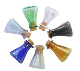 10 τμχ Μινιατούρα Διακοσμητικό Μπουκάλι 2ml Μικρό Χωνί Μπουκάλι Χρωματικό Γυάλινο Μινιατούρο Τοπίο Στολίδι Χριστουγεννιάτικο Χάλοουιν Διακόσμηση