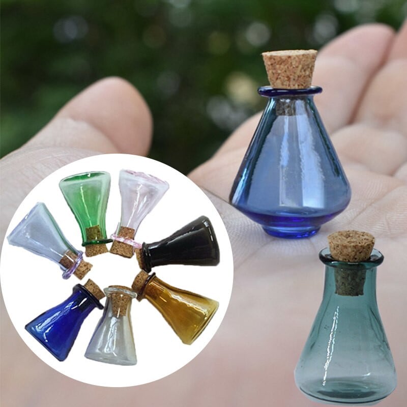 10 τμχ Μινιατούρα Διακοσμητικό Μπουκάλι 2ml Μικρό Χωνί Μπουκάλι Χρωματικό Γυάλινο Μινιατούρο Τοπίο Στολίδι Χριστουγεννιάτικο Χάλοουιν Διακόσμηση
