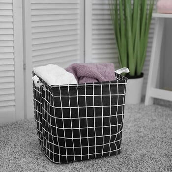 НОВА Cube Сгъваема кошница за съхранение на ленени тъкани Кутия за съхранение на детски дрехи Водоустойчива кошница за пране за играчки за спалня Организатори