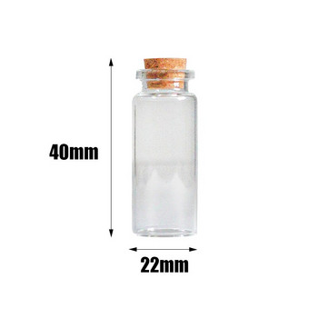 8ml 22X40mm Νέο μίνι γυάλινο μπουκάλι γυάλινο μπουκάλι με φελλό Γυάλινο βάζο γάμου Μικρά μπουκάλια Δώρο γάμου για γυάλινα μπουκάλια επισκέπτη