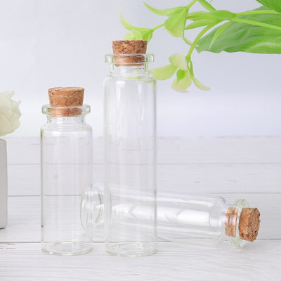 8ml 22X40mm uus mini klaaspudel klaaspudel korgist pulmaklaaspurgiga väikesed pudelid pulmakingitus külalistele klaaspudelid