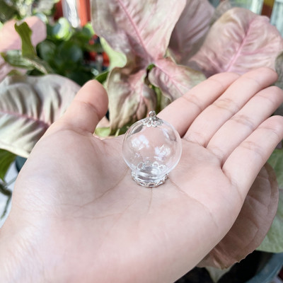 10X 25x15 mm-es üreges üveggömb alapsapkával üveg fiola függő barkácsüveg palack kupola fedél nyaklánc kulcstartó bűvész dekoráció