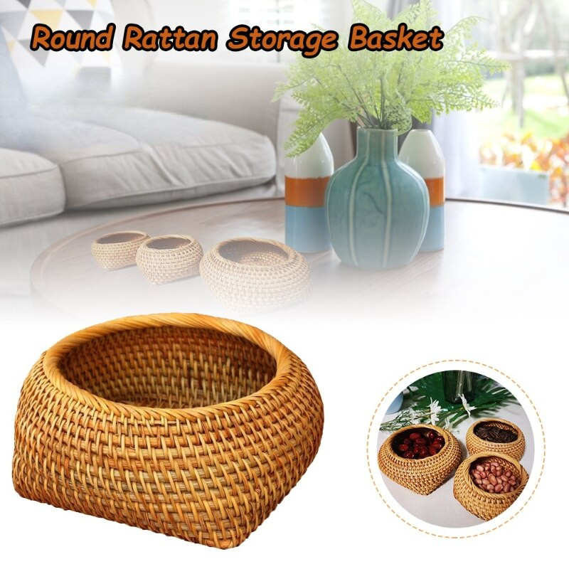 Vietnam Őszi Rattan Tároló Tea Snack Szárított Gyümölcs Snack Tároló Kosár Írószerek Ceruza Evőeszközök Tárolódoboz