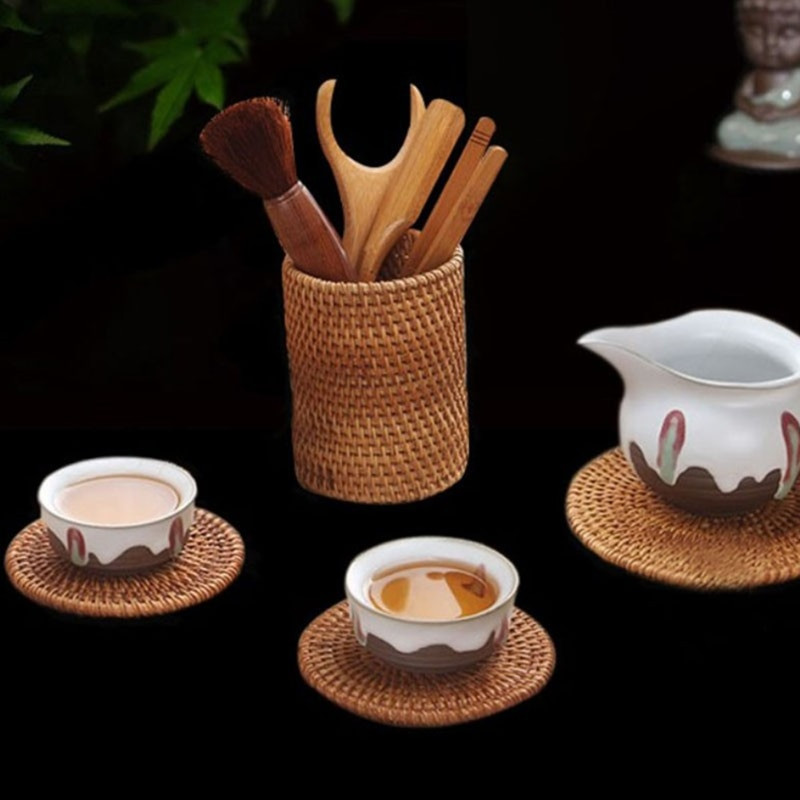 Vietnam Őszi Rattan Tároló Tea Snack Szárított Gyümölcs Snack Tároló Kosár Írószerek Ceruza Evőeszközök Tárolódoboz