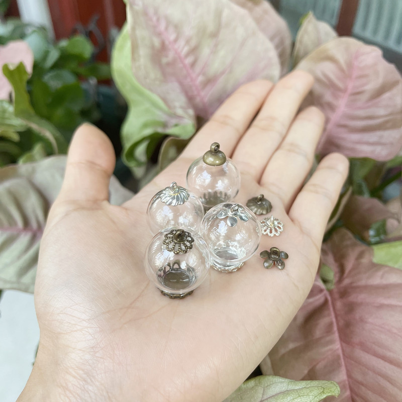 10X 20x12mm Üreges kerek üveggömb fedél kupola medál üveg fiola medál palack nyaklánc ékszer kiegészítők esküvői dekoráció