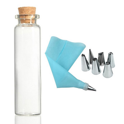 10 vnt. 20 ml mini skaidrus palinkėjimų buteliukas su 8 vnt.