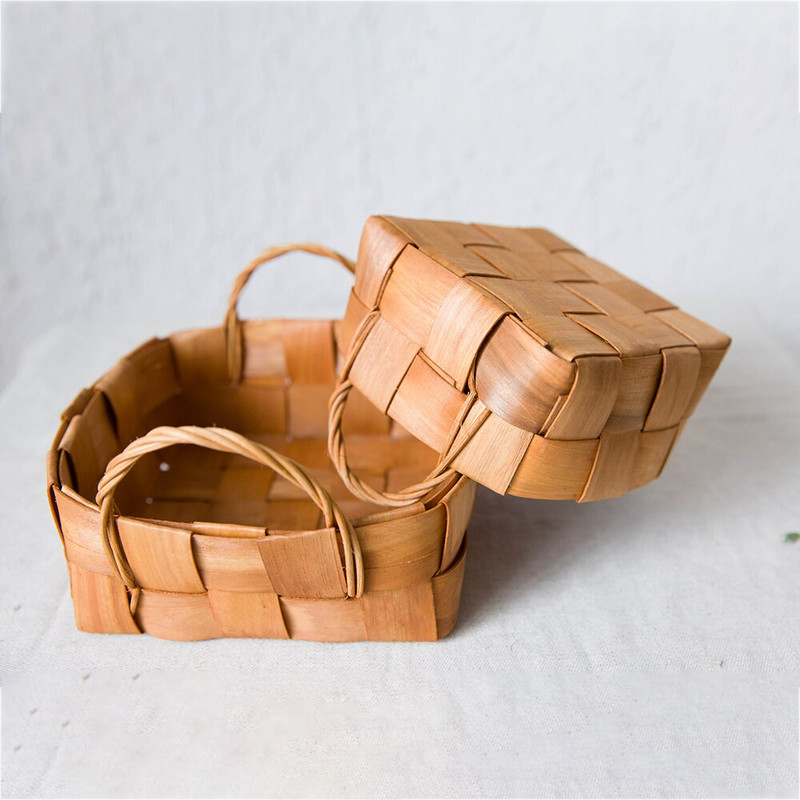 MDZF SWEETHOME Bambusz hordozható gyümölcskosár zöldség cukorka desszert tojáskosár fonott piknikkosár konyhai asztali tároló