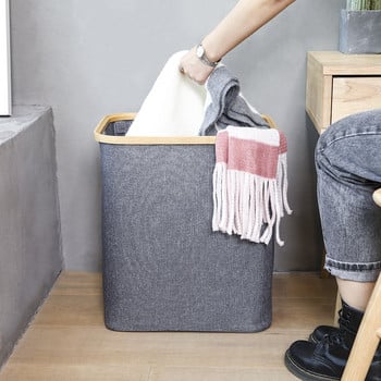 Кошница за съхранение на мръсни дрехи Кошница за съхранение на бамбуков плат Японска кошница за пране Кошница за пране Кошница за мръсни дрехи Сгъваема