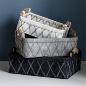 Košara za pohranu od filca Radna površina od tkanine Kutija za pohranu sitnica Sklopiva kutija za organizatore Drvena drška Košara za rublje Skladištenje kućnog dekora