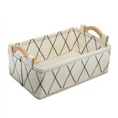 Košara za pohranu od filca Radna površina od tkanine Kutija za pohranu sitnica Sklopiva kutija za organizatore Drvena drška Košara za rublje Skladištenje kućnog dekora