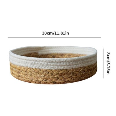 Organizator coș țesut manual Cutie de depozitare pentru birou Coș de depozitare Coș cu fructe Paie Articole diverse Cosmetice Jucării Coș de depozitare