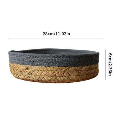 Organizator coș țesut manual Cutie de depozitare pentru birou Coș de depozitare Coș cu fructe Paie Articole diverse Cosmetice Jucării Coș de depozitare