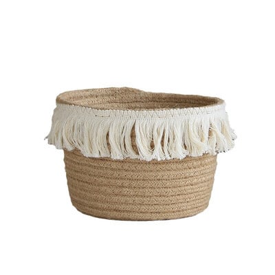 Kézzel szőtt asztali tárolókosár Kötelek Kulcsok Snack doboz Szövet Mosoda Veranda cérna Szervezés Kiegészítők Kellékek Felszerelés