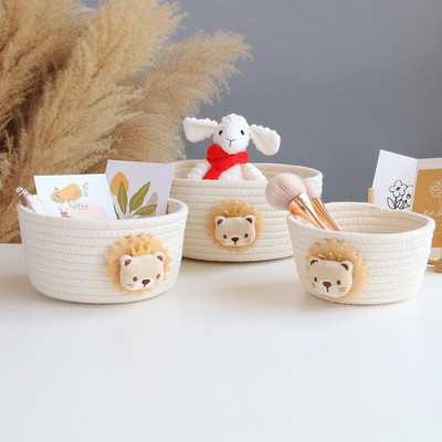 Анимационни животни Ръчно плетена кошница за съхранение Детски играчки Настолен органайзер Кутия за съхранение на различни предмети Кошници за пране 1 бр.