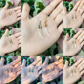 10X originalna cijev/srce/lopta/ravna staklena bočica viseće duge naušnice Naziv na bočici rižinog ulja za žene Staklene naušnice s mjehurićima