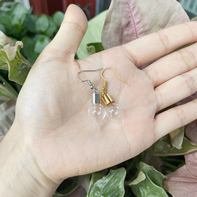 10X originalna cijev/srce/lopta/ravna staklena bočica viseće duge naušnice Naziv na bočici rižinog ulja za žene Staklene naušnice s mjehurićima