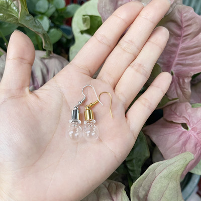 10X originalna cijev/srce/lopta/ravna staklena bočica viseće duge naušnice Naziv na bočici rižinog ulja za žene Staklene naušnice s mjehurićima